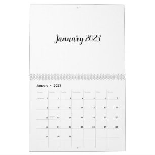 Witte lege kalender 2023 met scripttekst