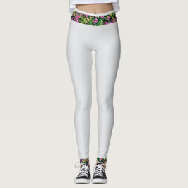 Witte leggings met floraal ontwerp