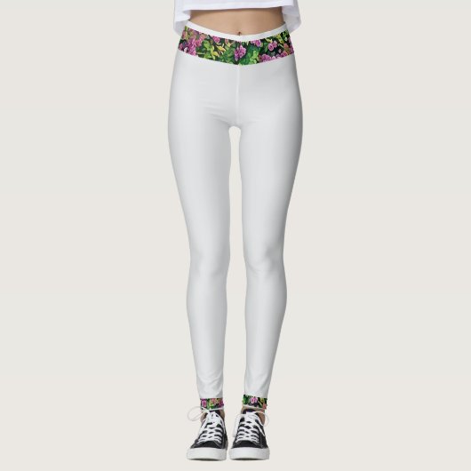 Witte leggings met floraal ontwerp (Voorkant)