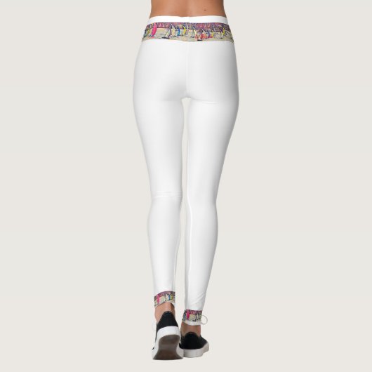 Witte leggings met zeilboot tailleband (Achterkant)