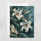 Witte Lelie bloem  Briefkaart (Voorkant / Achterkant)