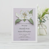 Witte Lelie Bloem Bruiloft Kaart (Staand voorkant)