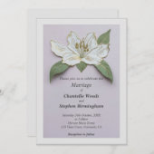 Witte Lelie Bloem Bruiloft Kaart (Voorkant / Achterkant)