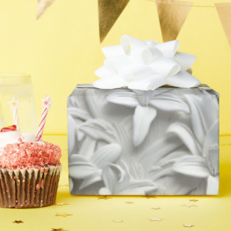 Witte Lelie Bloem Naadloos Patroon Cadeaupapier