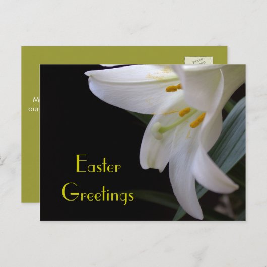witte lelie bloem Pasen groeten Feestdagenkaart (Voorkant / Achterkant)