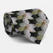 witte lelie bloem stropdas (Opgerold)