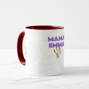 Witte Lelie Bloem & Vette Mama Tekst Gepersonalise Mok