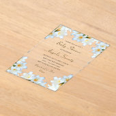 Witte Lelie Bloemen Acryl Baby shower Uitnodiging Acryl Uitnodigingen (Laagn)