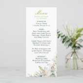 Witte lelie bloemen bruiloft menu (Staand voorkant)