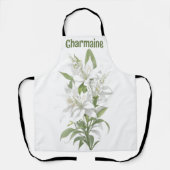 Witte Lelie Bloemen gepersonaliseerd Schort (Voorkant)