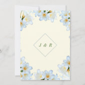 Witte Lelie bloemen ingelijst bruiloft uitnodiging (Achterkant)