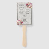 Witte Lelie Bloemen Marmer Trouwprogramma Fans Handwaaier (Achterkant)
