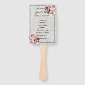 Witte Lelie Bloemen Marmer Trouwprogramma Fans Handwaaier (Voorkant)