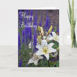 Witte lelie bloemen verjaardag wenskaart kaart