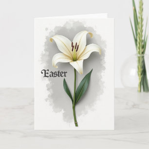 Witte lelie elegante bloem kaart