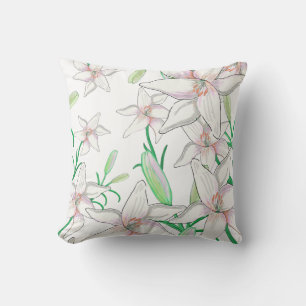 Witte Lelie Illustratie Kussen