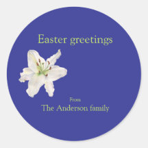 Witte Lelie Paasgroeten waterverf Sticker