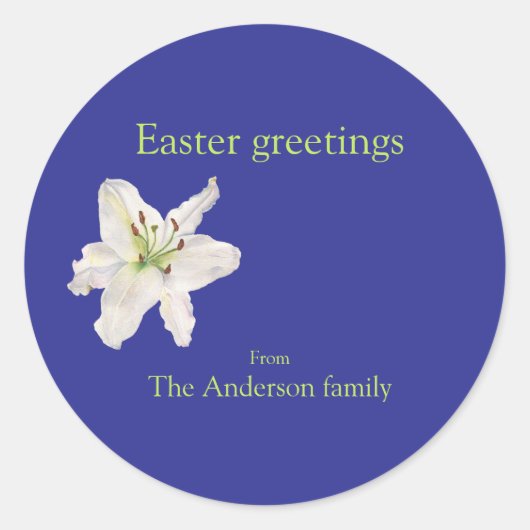 Witte Lelie Paasgroeten waterverf Sticker (Voorkant)
