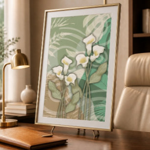 Witte lelies 60x90 cm poster