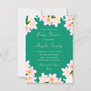 Witte lelies Baby shower uitnodiging Sjabloon