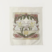 Witte lelies bloemen vieren zuiverheid wandkleed (Voorkant)