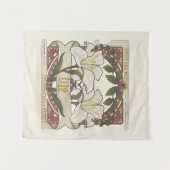 Witte lelies bloemen vieren zuiverheid wandkleed (Voorkant (horizontaal))