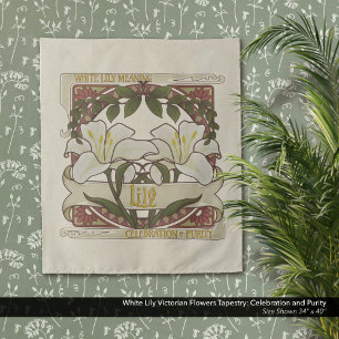 Witte lelies bloemen vieren zuiverheid wandkleed