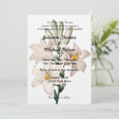 Witte Lelies Bruiloft Kaart (Staand voorkant)