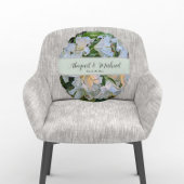 Witte lelies Huwelijk Echtpaar Namen Bloem Rond Kussen