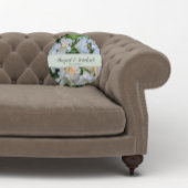 Witte lelies Huwelijk Echtpaar Namen Bloem Rond Kussen