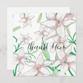 Witte Lelies Illustratie   Bedankkaart (Voorkant / Achterkant)