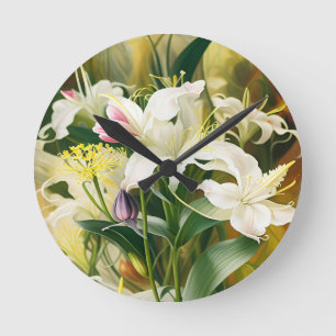 Witte lelies in bloei ronde klok