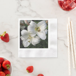 Witte lelies servet