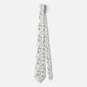 Witte Lente Bloemen Bloemmotief Stropdas (Voorkant)
