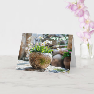 Witte Lente Bloemen Pasen Kaart