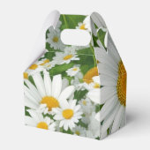 Witte lente bloemenwitte madeliefjes groen bedankdoosjes (Achterkant)