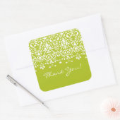 Witte & Lente Groene Damask Dank u Sticker (Envelop)