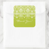 Witte & Lente Groene Damask Dank u Sticker (Tas)
