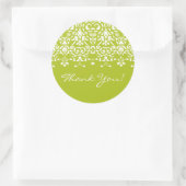 Witte & Lente Groene Damask Dank u Sticker (Tas)