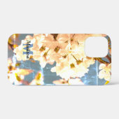 Witte lentebloem bloesem Monogram Hoesje- Case-Mate iPhone Case (Achterkant (horizontaal))