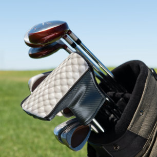 Witte Leren Gestikte Textuur Achtergrond Golfheadcover