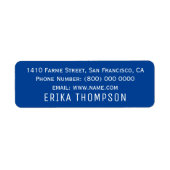 Witte letters op blauw etiket (Voorkant)