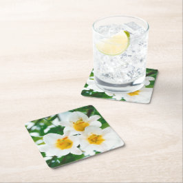 Witte leugens - symbool van de liefde vierkante kartonnen onderzetter