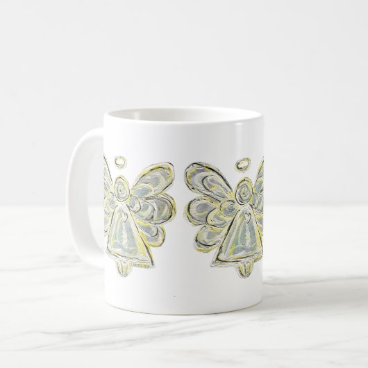 Witte Licht Guardian Angel Custom Coffee Mok Cup (Voorkant links)