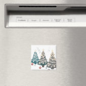 Witte Lichten Versierde Kerstbomen Magneet (Insitu (Vaatwasser))