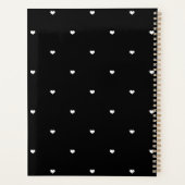 Witte Liefde Harten Zwart Patroon Planner (Achterkant)