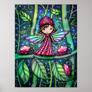 Witte Lieveheersbeestje Fee Fantasie Kunst Poster