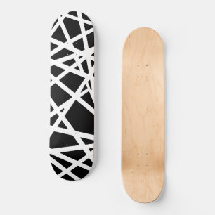 Witte lijnen en onregelmatige zwarte vormen Abstra Skateboard