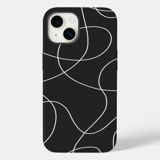 Witte lijnen op zwart Case-Mate iPhone case (Achterkant)