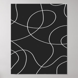 Witte lijnen op zwart poster